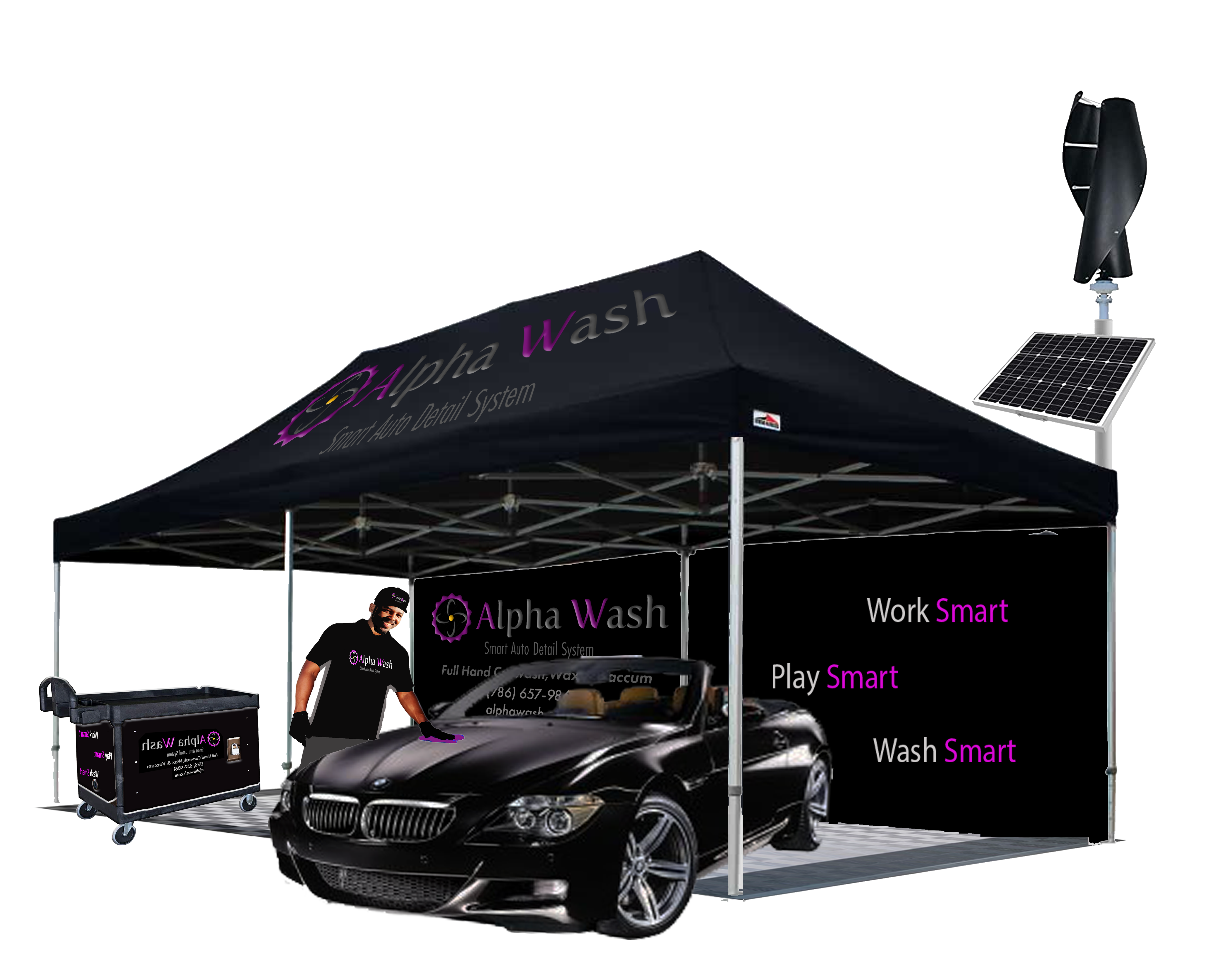 Car washing tent top